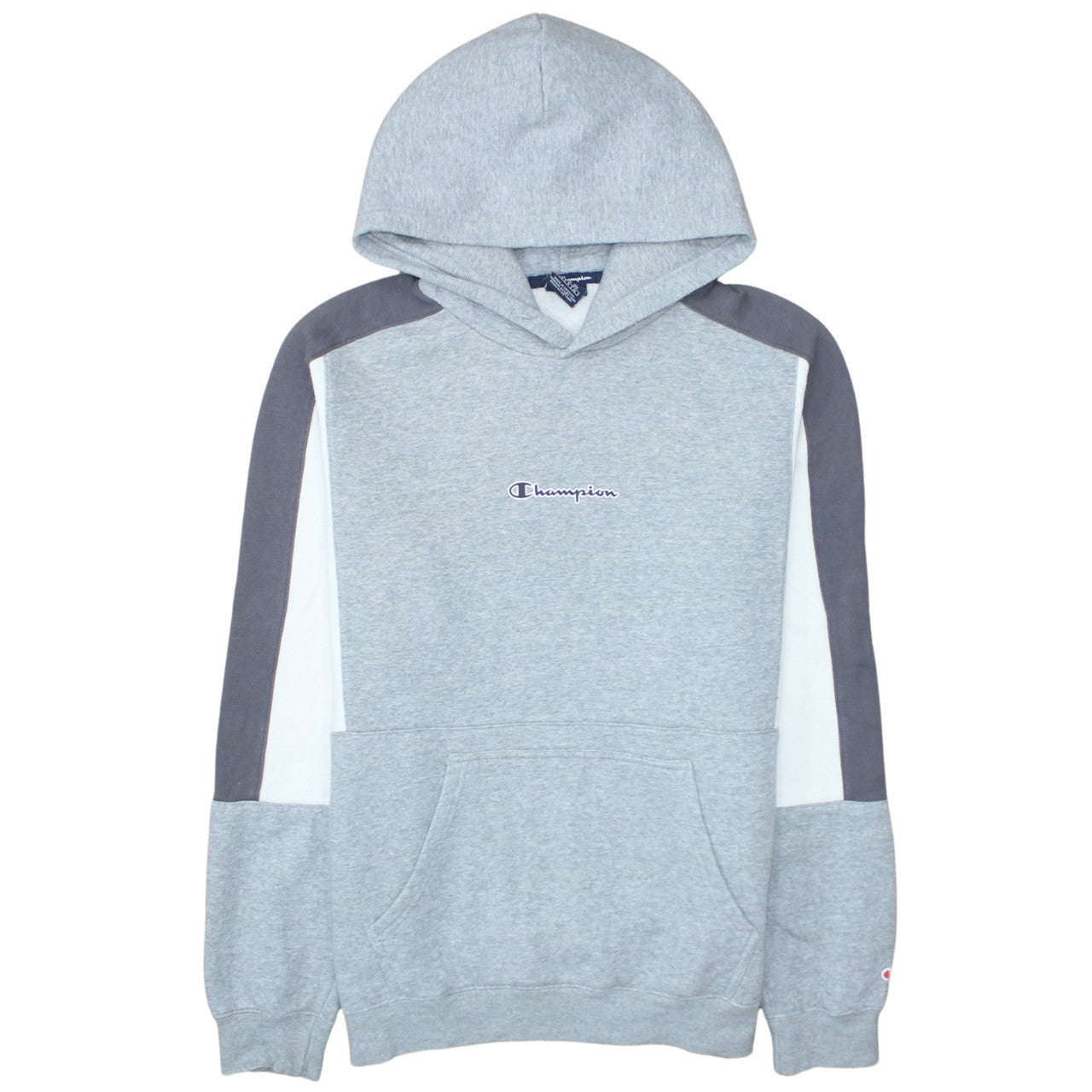 Champion Men’s Grey Pullover Hoodie Large Logo Fleece Sweatshirt
