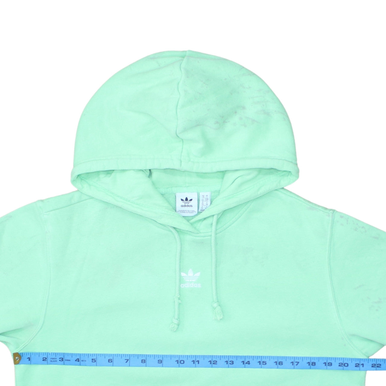 Adidas Womens Mint Green Hoodie Size 10 Cotton Pullover Hooded Sweatshirt