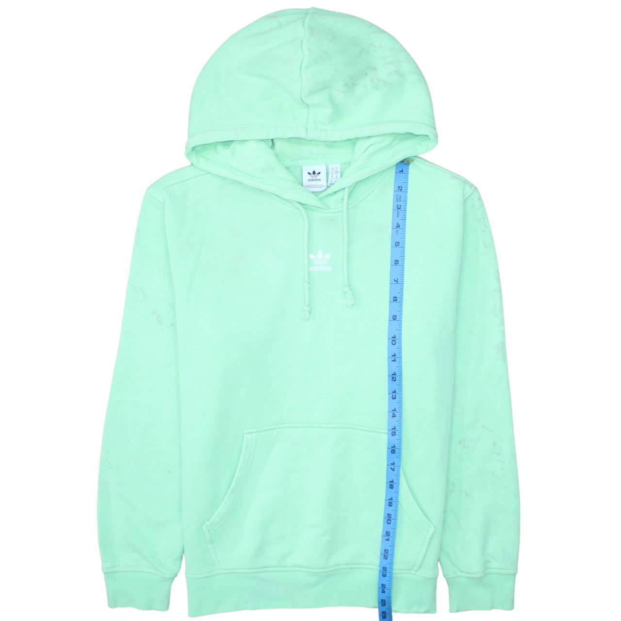 Adidas Womens Mint Green Hoodie Size 10 Cotton Pullover Hooded Sweatshirt
