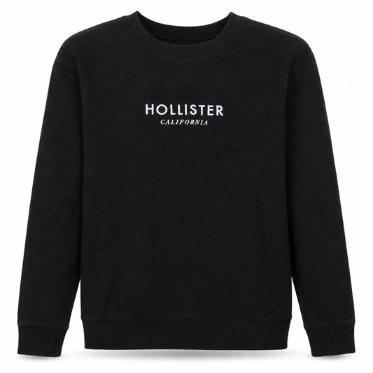 Hollister Men's Black Logo Crew Neck Pullover Sweatshirt Size S