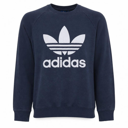 Adidas Men's Blue Crew Neck Logo Pullover Sweatshirt M