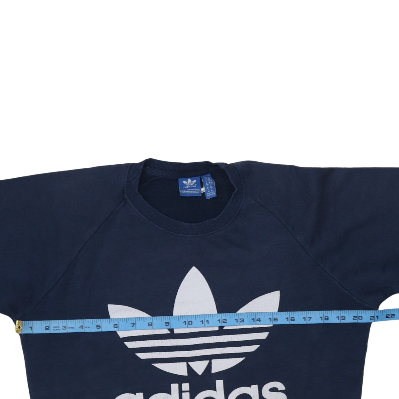 Adidas Men's Blue Crew Neck Logo Pullover Sweatshirt M