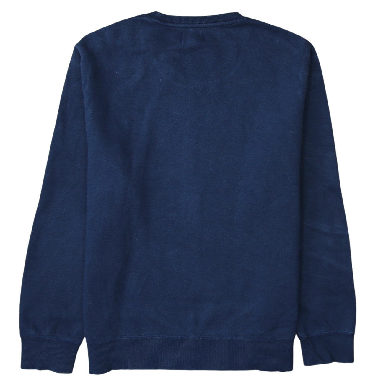 Converse Men Blue Logo Pullover Sweatshirt L Fleece Cotton Blend