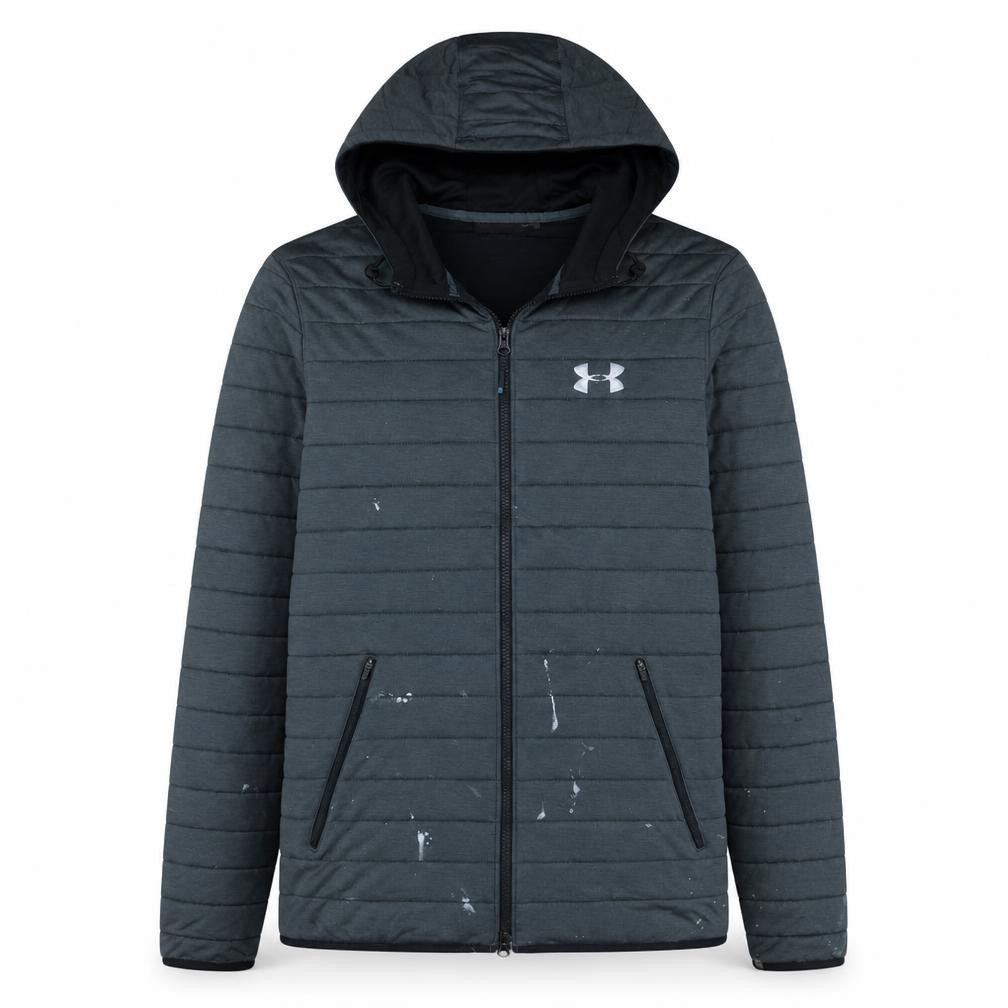 Under Armour Men’s Grey Hooded Full Zip Puffer Jacket L