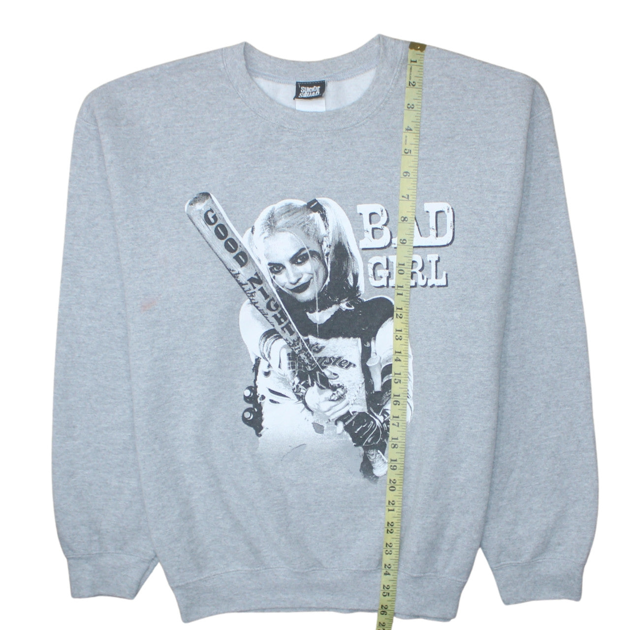 Suicide Squad Grey Graphic Harley Sweatshirt Women M Crew Neck