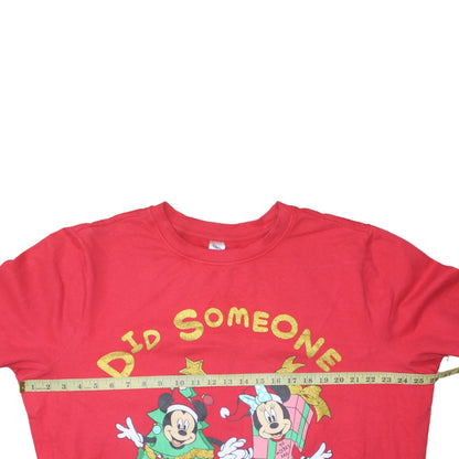 Back view of Disney boys’ red christmas sweatshirt l 16-18 mickey & minnie graphic pullover