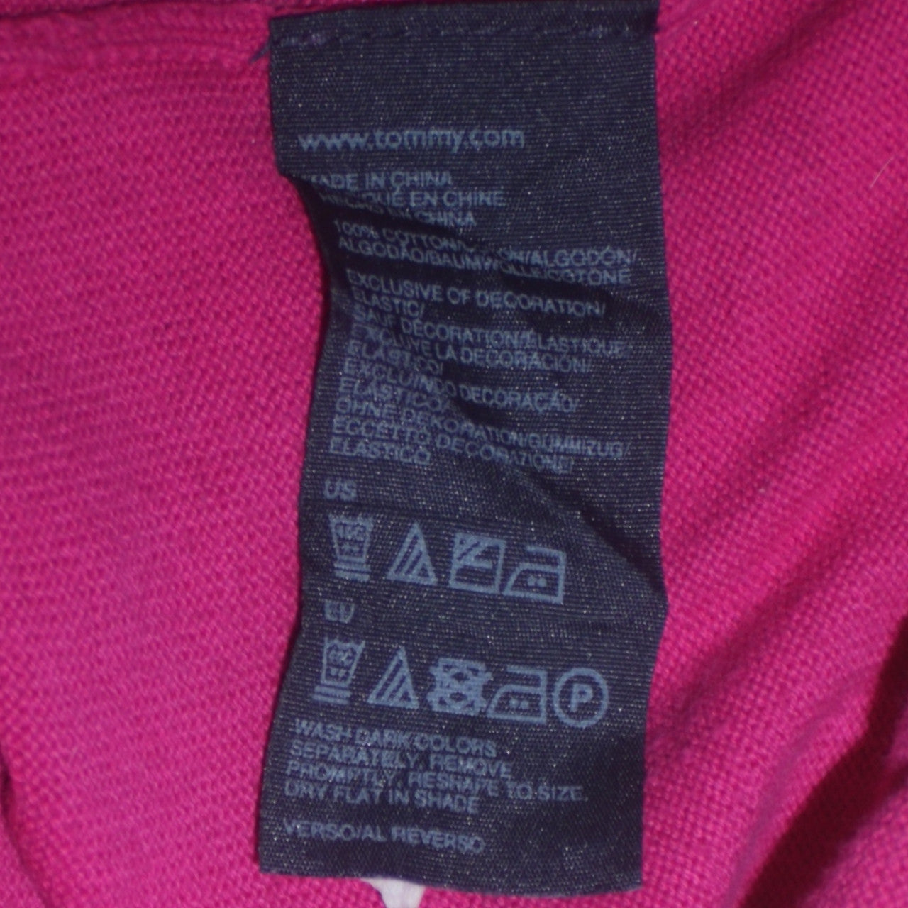 Tommy Hilfiger Men's Pink V-Neck Cotton Jumper Size M