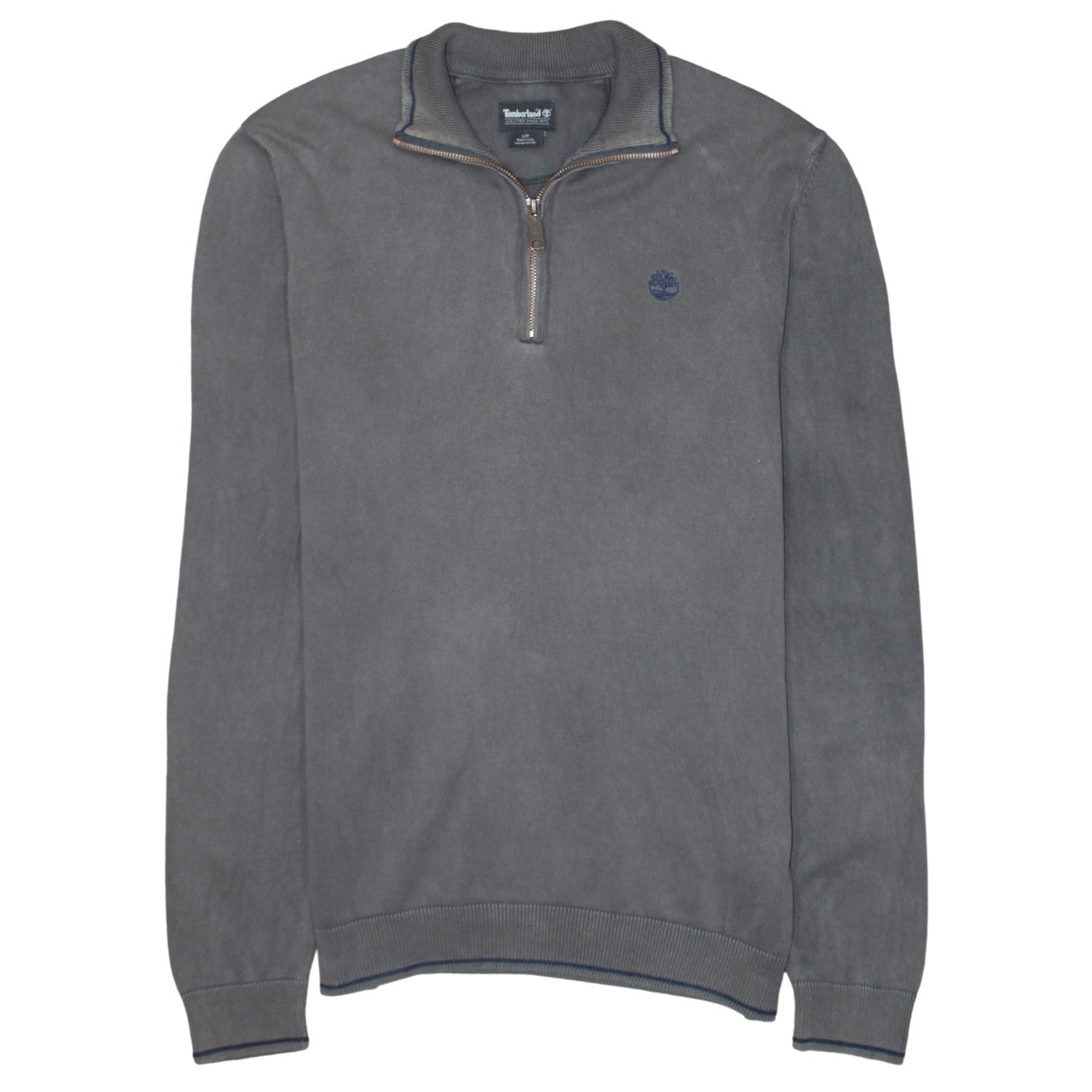 Timberland Men’s Grey 1/4 Zip Cotton Jumper Size S