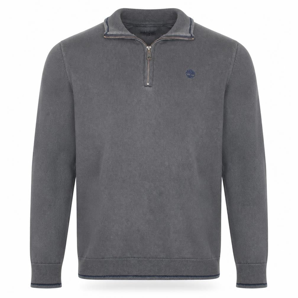 Timberland Men’s Grey 1/4 Zip Cotton Jumper Size S