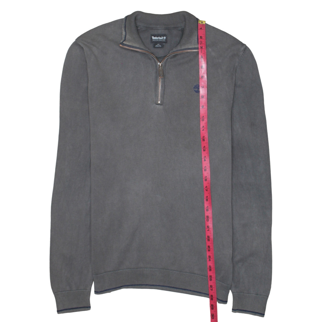 Timberland Men’s Grey 1/4 Zip Cotton Jumper Size S
