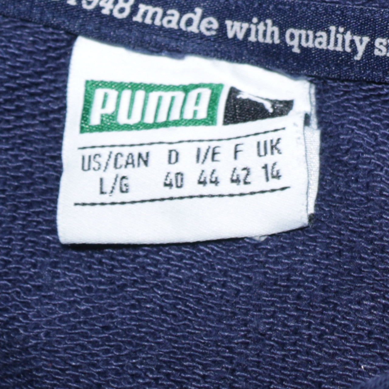 Puma Women Navy Blue Short Sleeve Hoodie UK 14 Logo Cotton