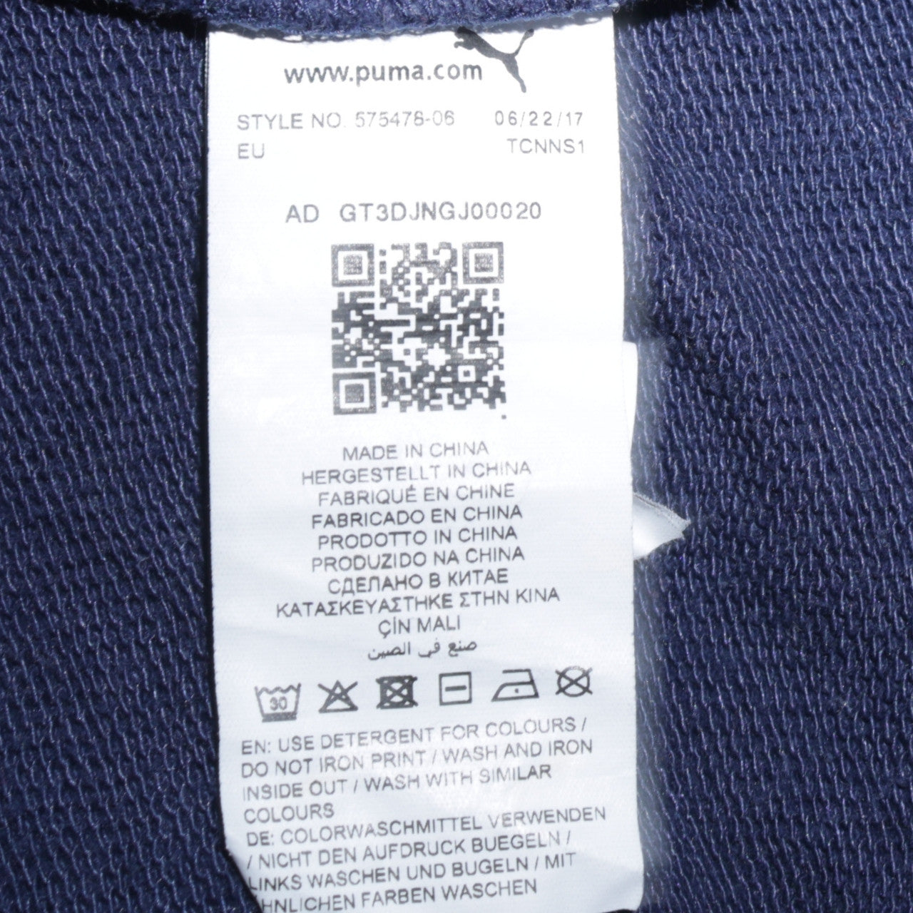 Puma Women Navy Blue Short Sleeve Hoodie UK 14 Logo Cotton