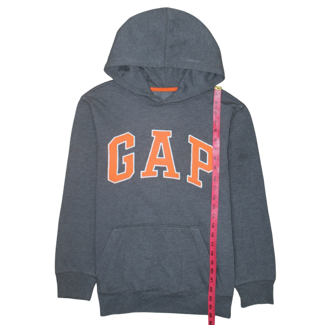 GAP Boys Grey XXL Pullover Hoodie Sweatshirt with Orange Logo