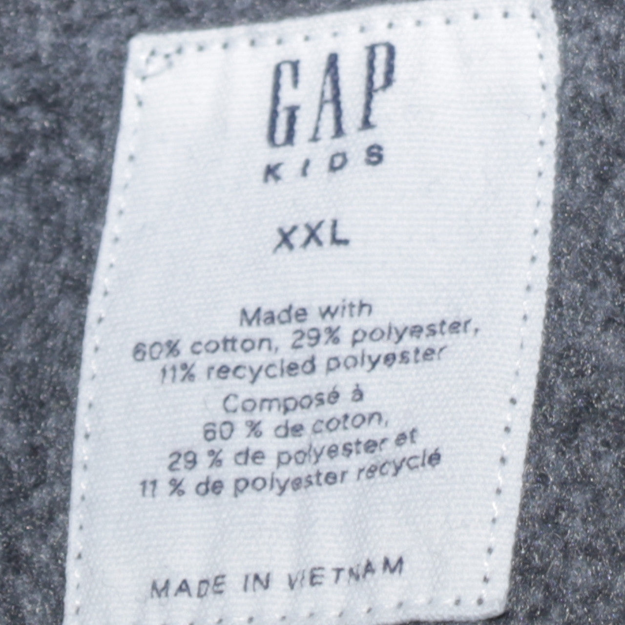 GAP Boys Grey XXL Pullover Hoodie Sweatshirt with Orange Logo