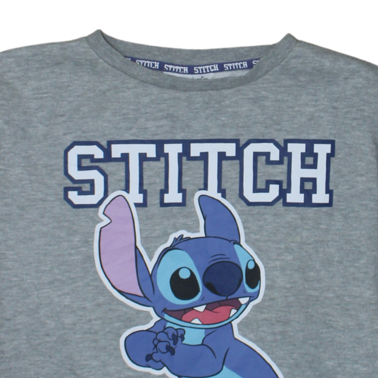 Disney Women Grey Stitch Pullover Sweatshirt Size M 10/12