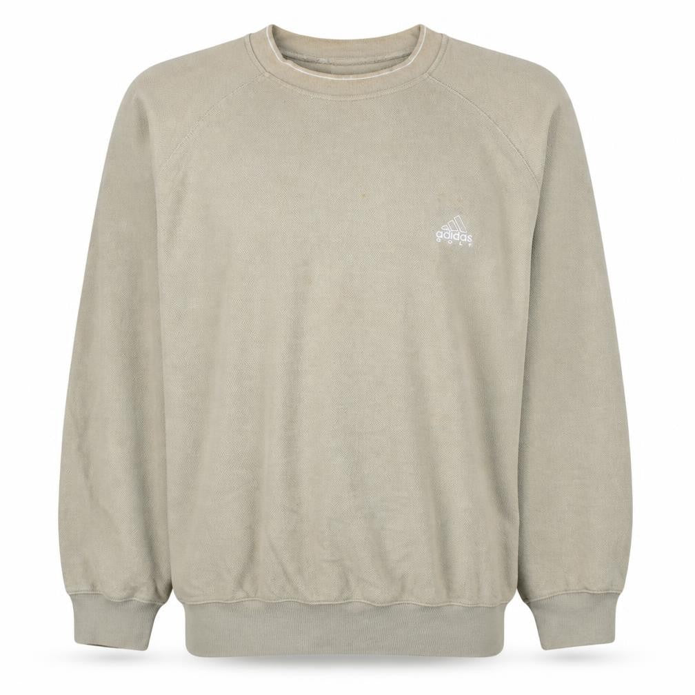 Adidas Men Beige XL Golf Crew Neck Sweatshirt Pullover