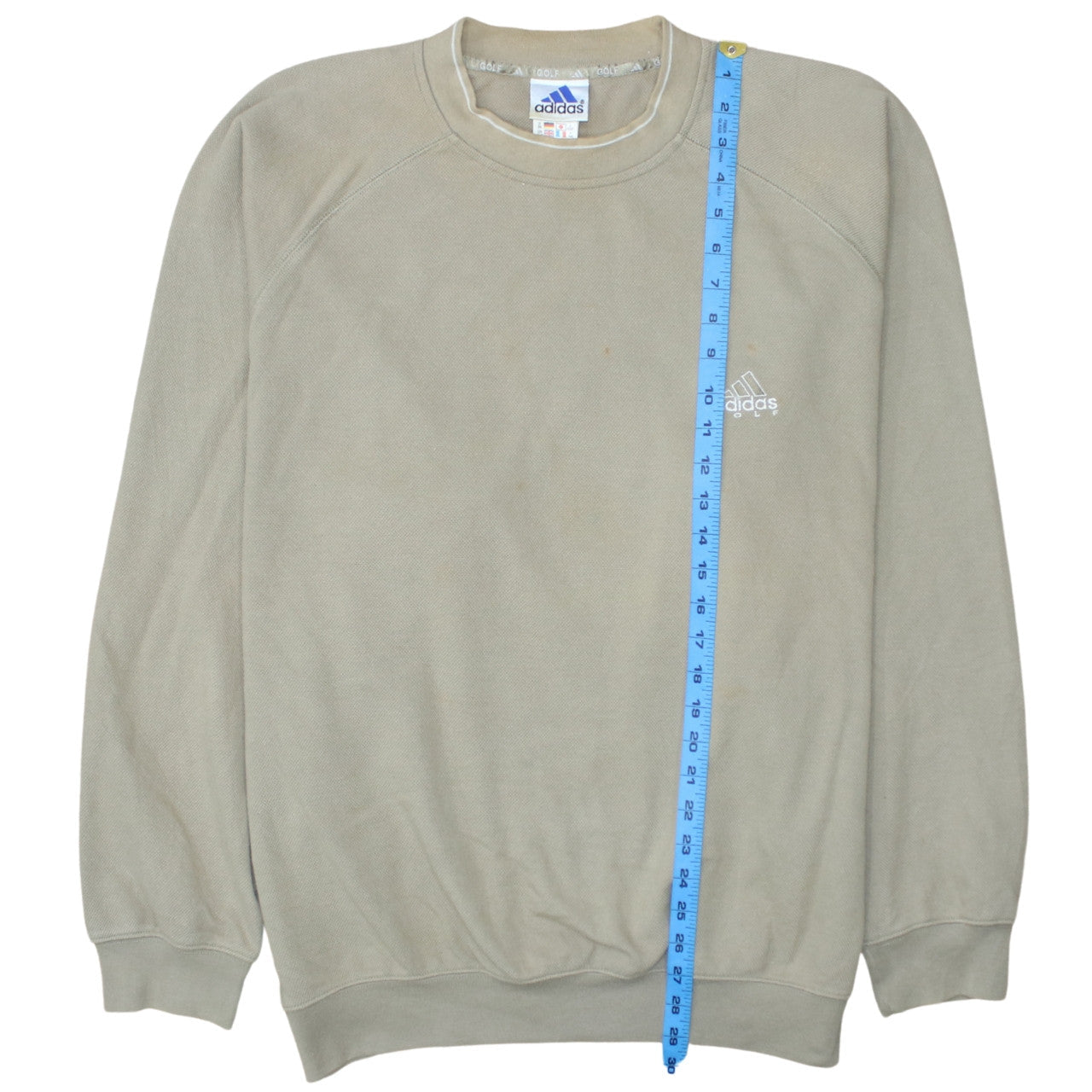 Adidas Men Beige XL Golf Crew Neck Sweatshirt Pullover