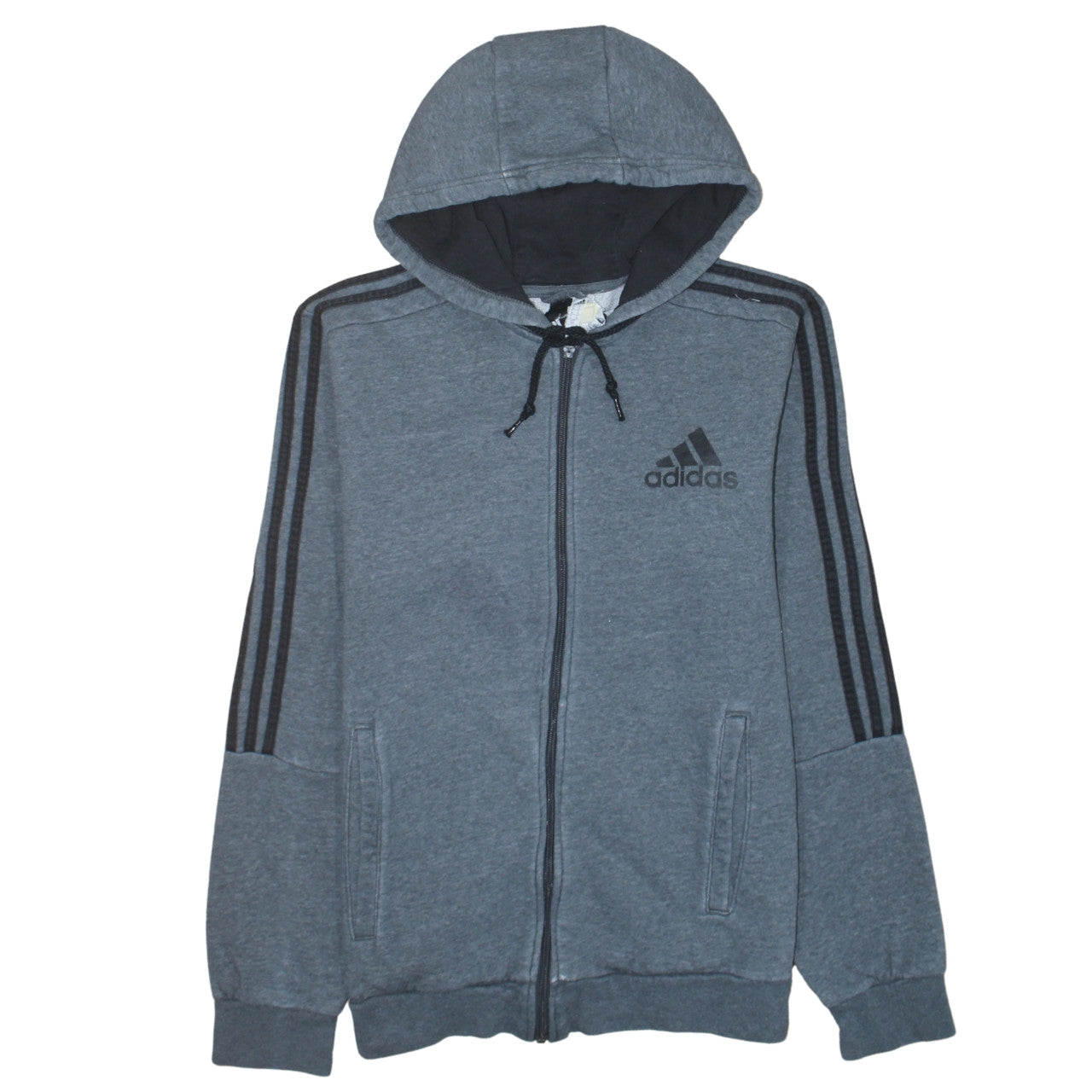 Adidas Men's Grey Full Zip Hoodie Medium Sports Fleece