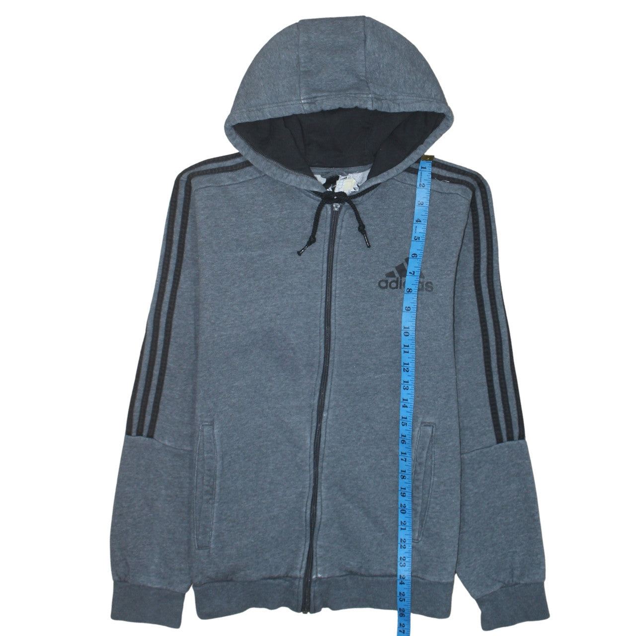 Adidas Men's Grey Full Zip Hoodie Medium Sports Fleece