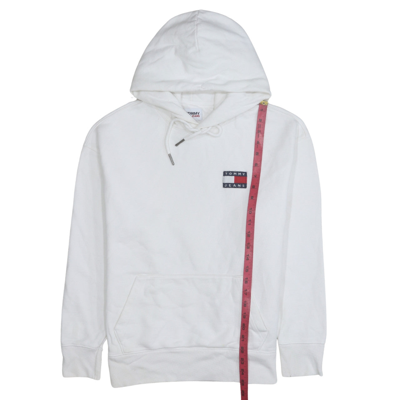 Tommy Jeans Men's White Small Cotton Pullover Hoodie