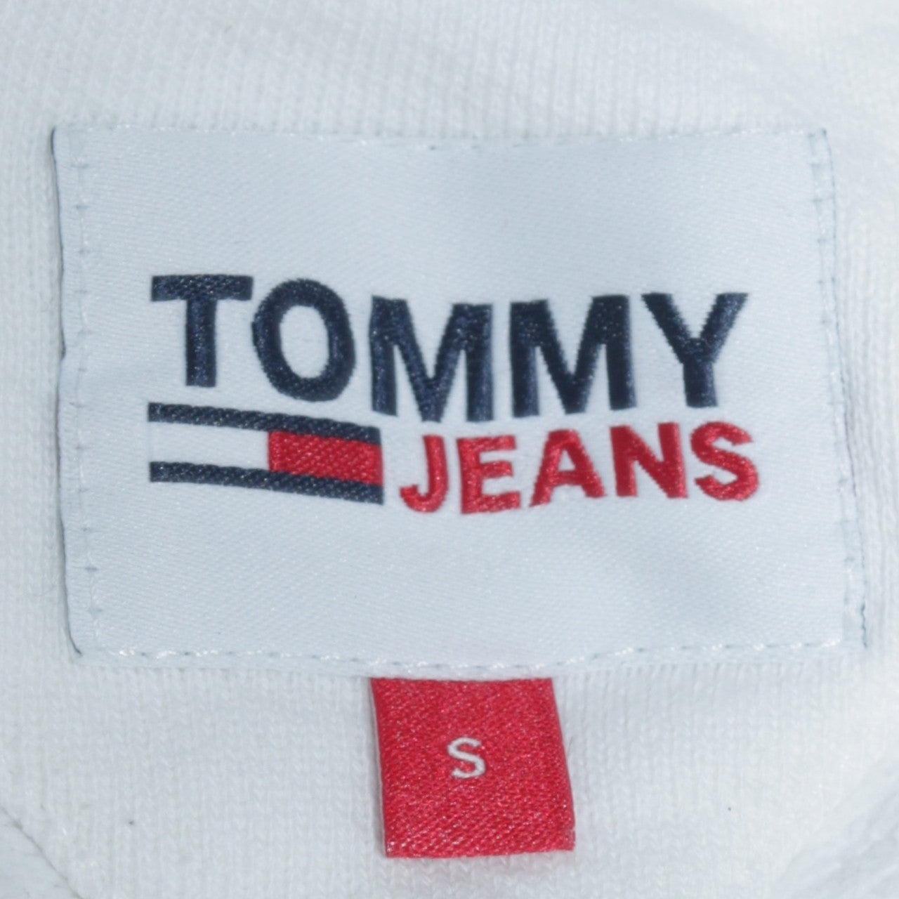 Tommy Jeans Men's White Small Cotton Pullover Hoodie