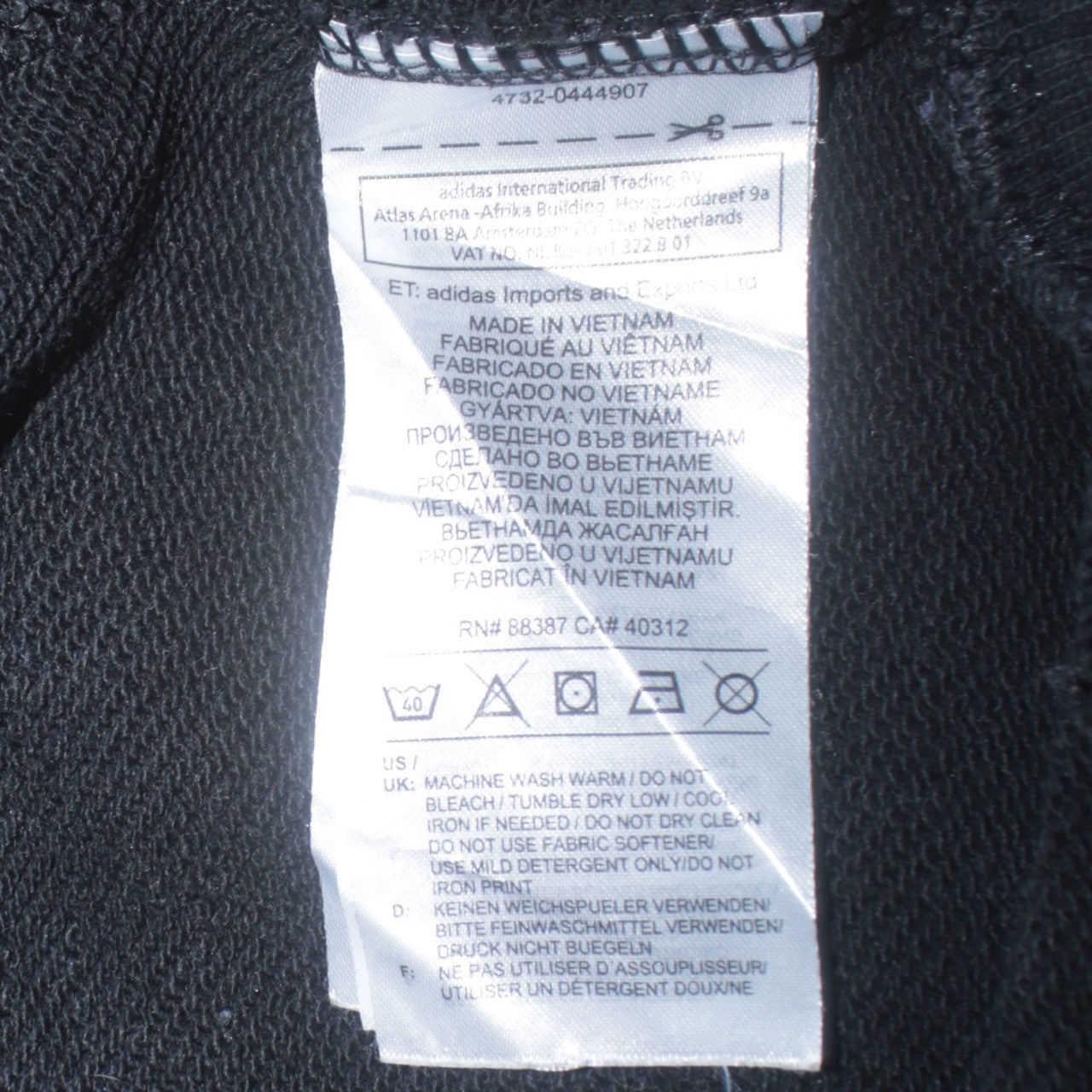Adidas Boys Black Pullover Hoodie L 13-14 Years Classic Trefoil Sweatshirt