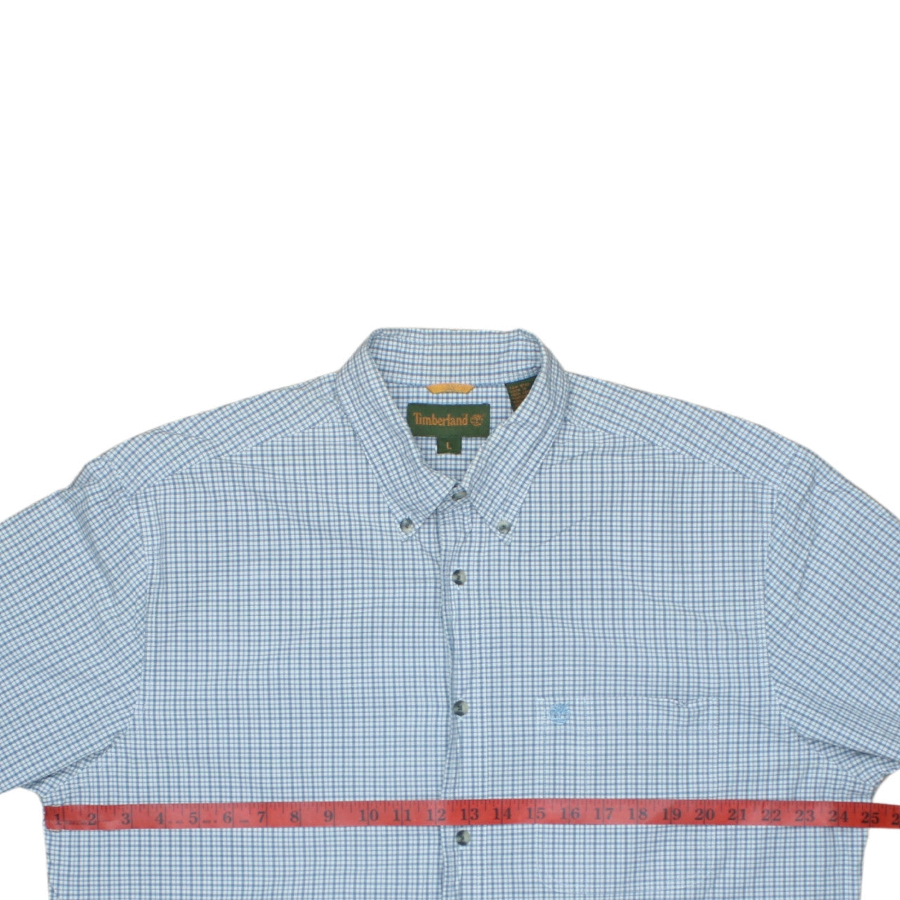 Timberland Men's Blue Check Long Sleeve Button-Down Casual Shirt L