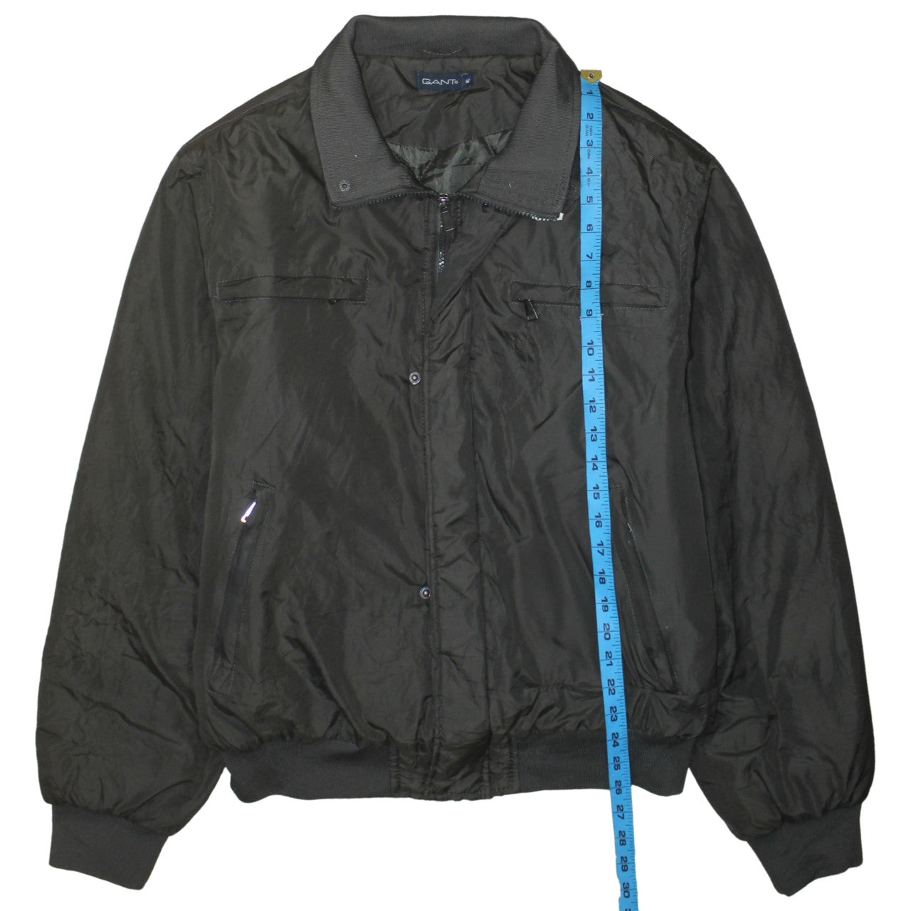 GANT Men's Black Bomber Jacket L Regular Fit Nylon Full Zip