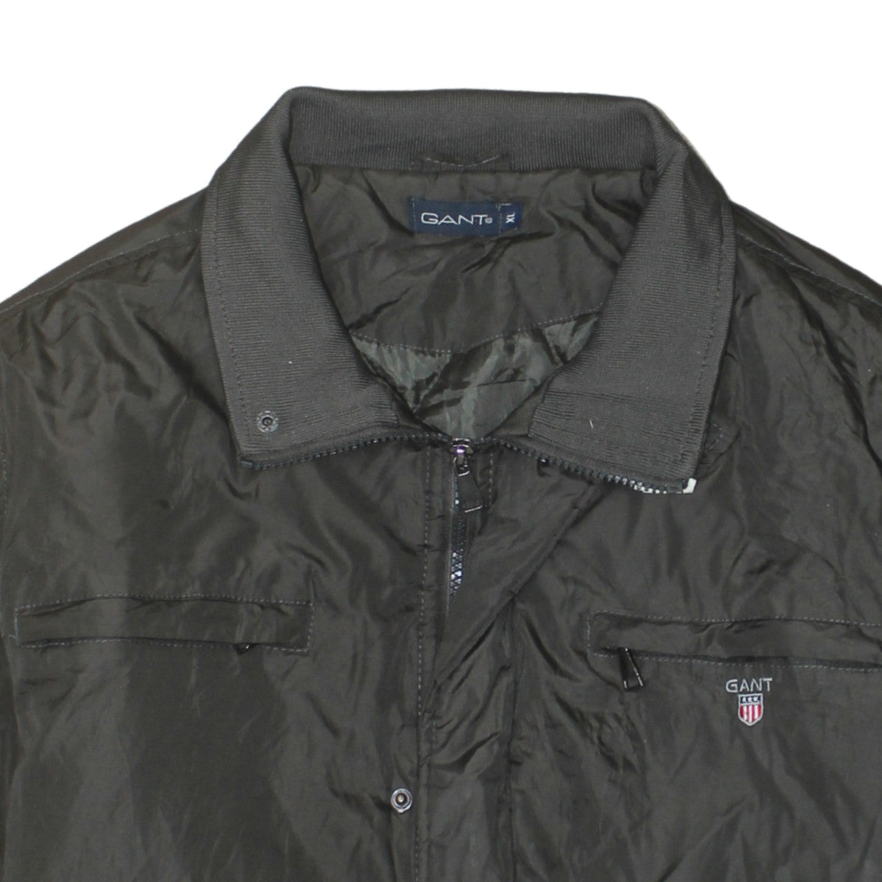 GANT Men's Black Bomber Jacket L Regular Fit Nylon Full Zip