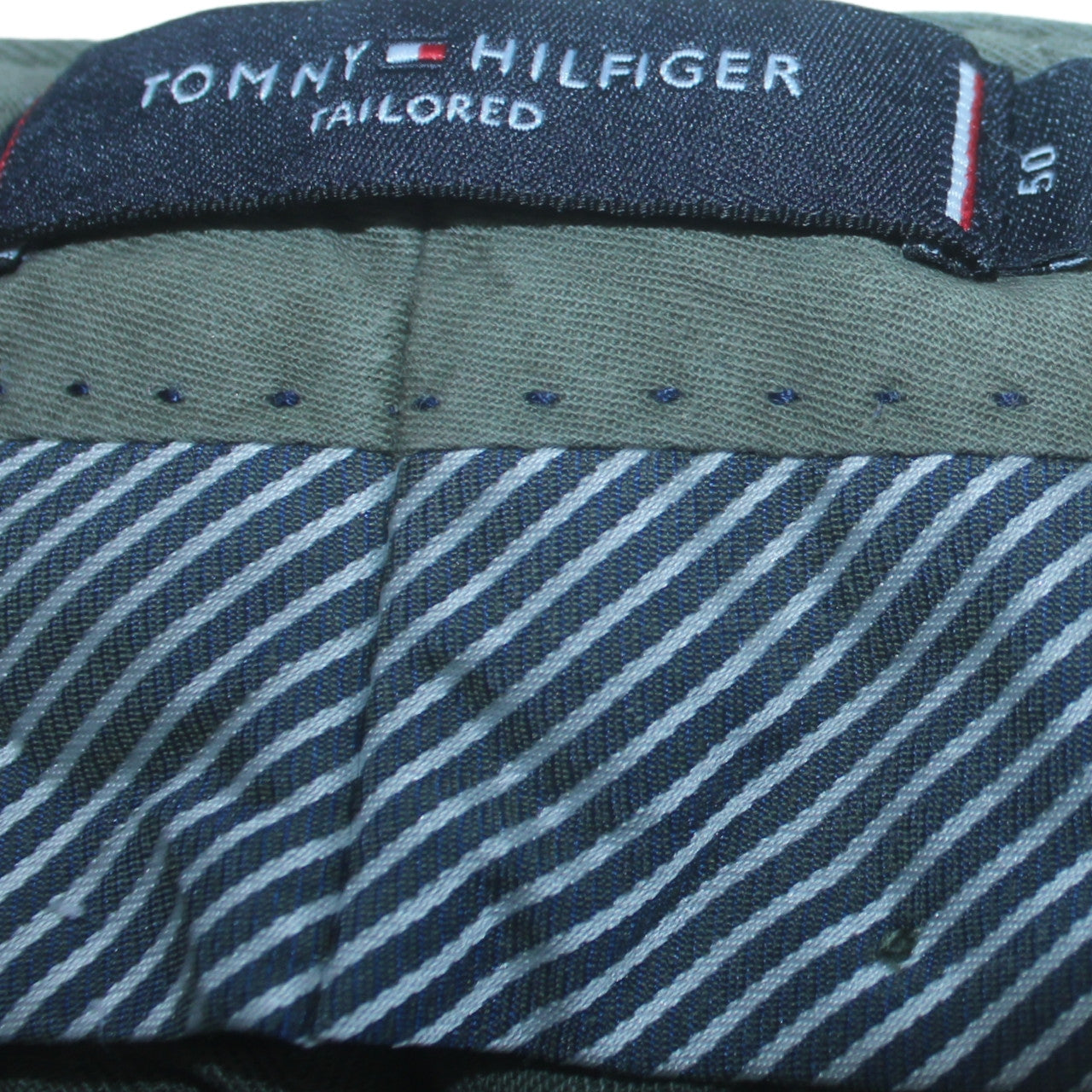 Tommy Hilfiger Men's Green Chino Trousers L 36x32 Regular Fit