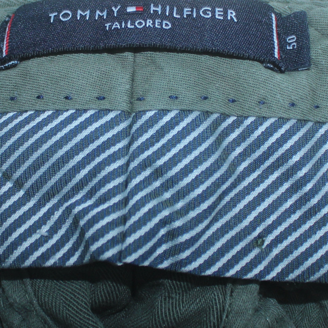 Tommy Hilfiger Men's Green Chino Trousers L 36x32 Regular Fit