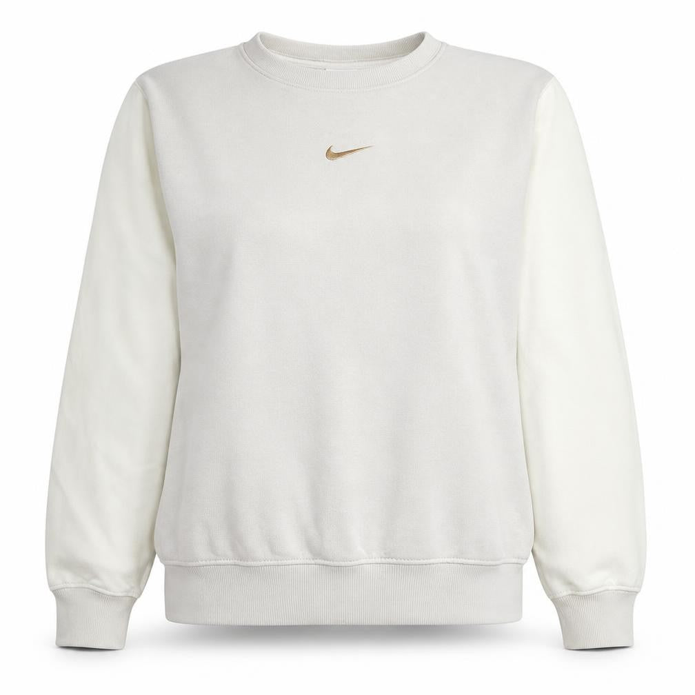 Nike Women Beige XS Loose Fit Crew Neck Sweatshirt