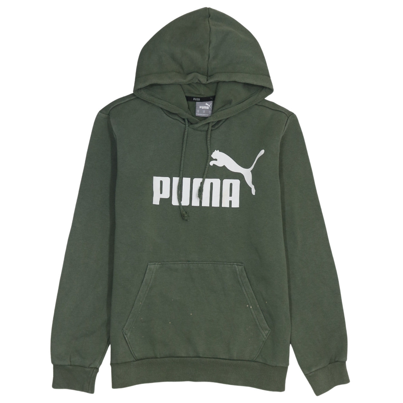 Puma Women’s Green Pullover Hoodie XS Relaxed Fit Casual Sweatshirt