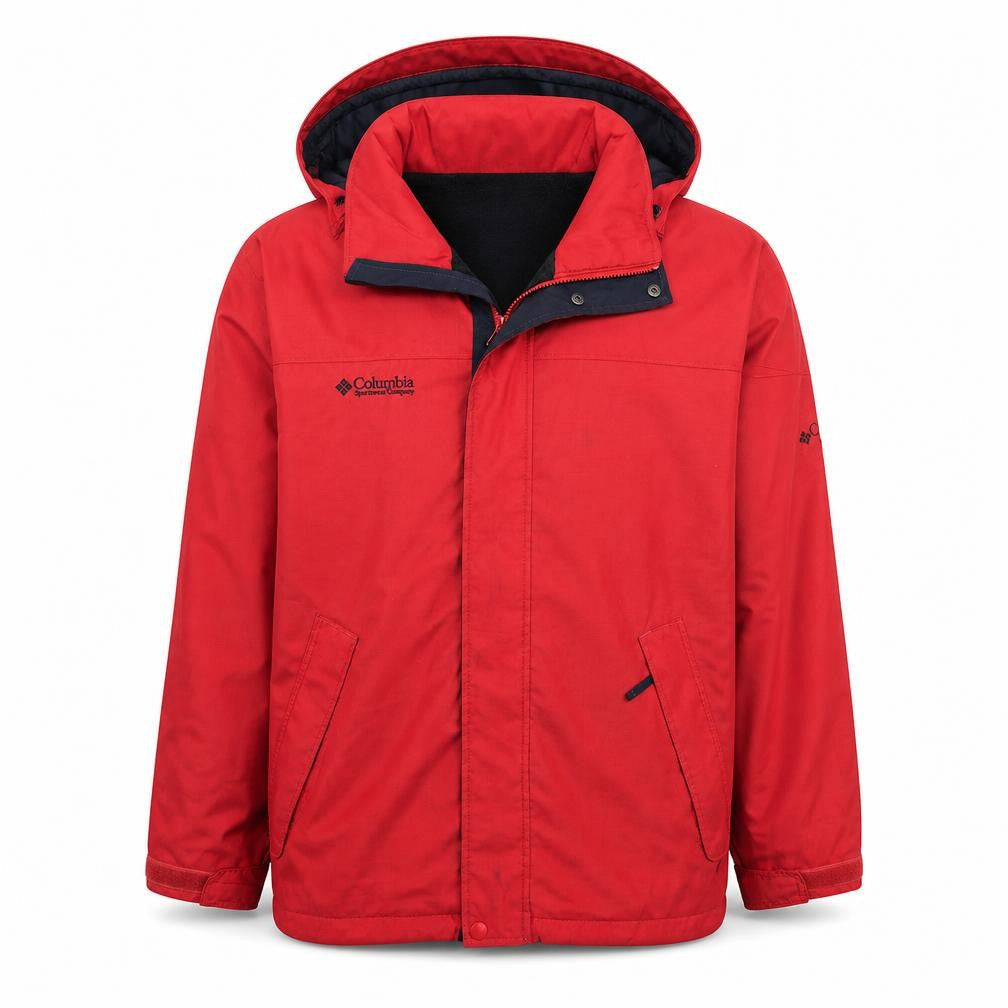 Columbia Mens Red Hooded Waterproof Parka Jacket Size M