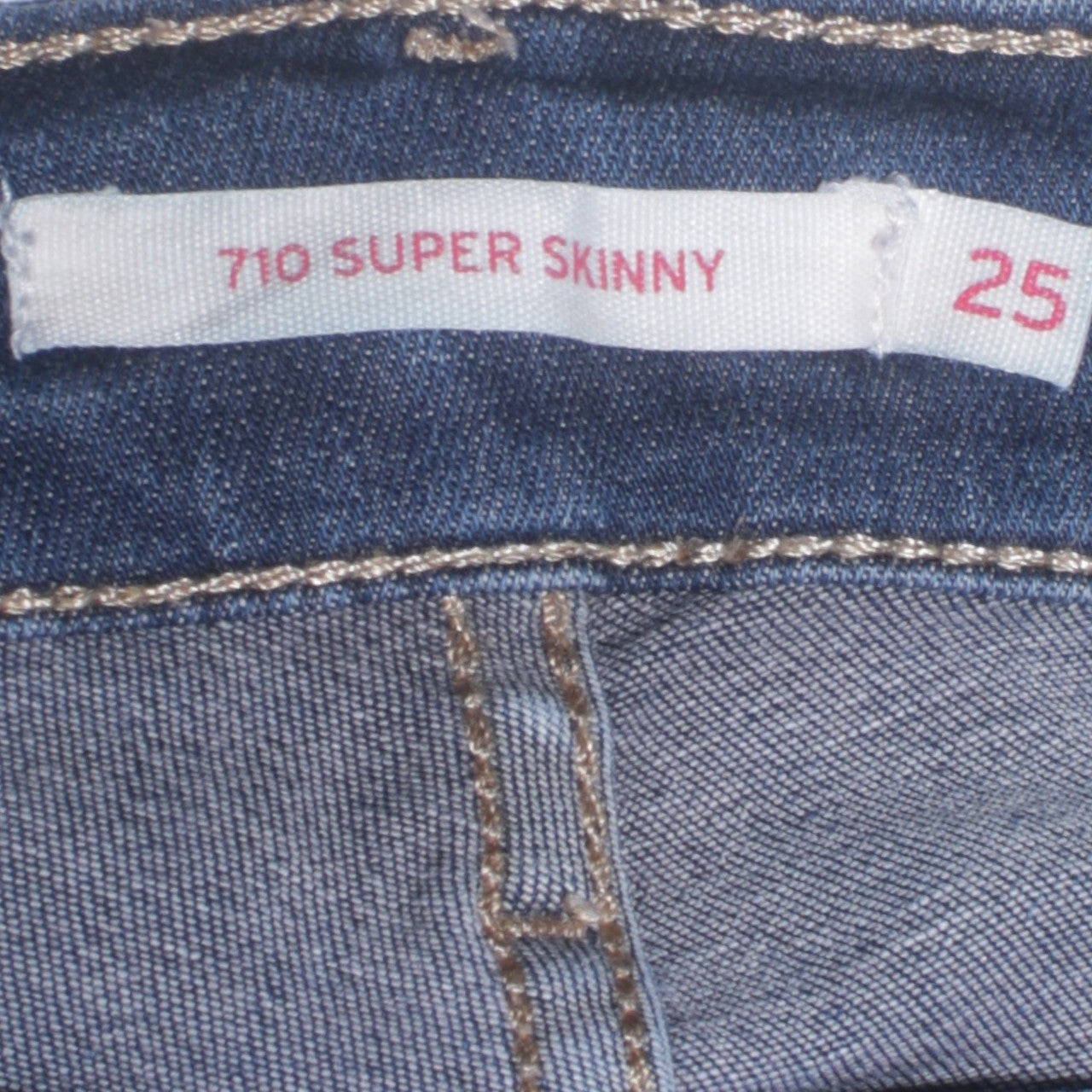 Levi's Women's Blue 710 Super Skinny Jeans Size 25 Mid-Rise Denim