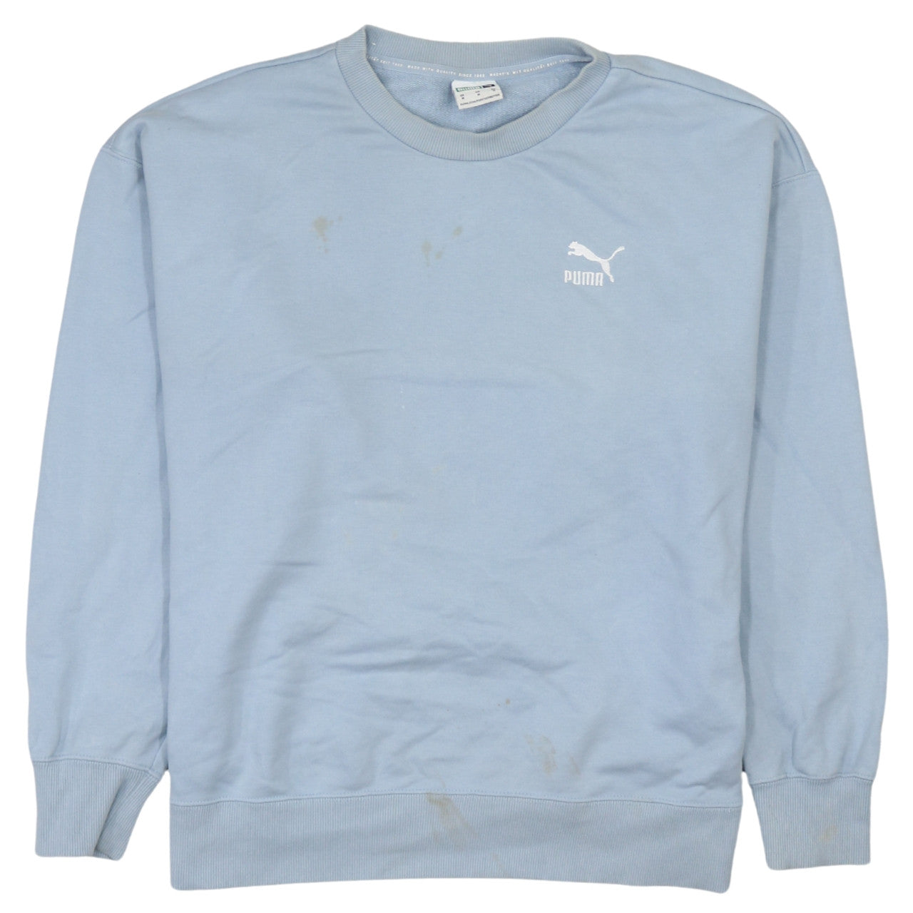Puma Women's Blue Logo Crew Neck Pullover Sweatshirt Size M