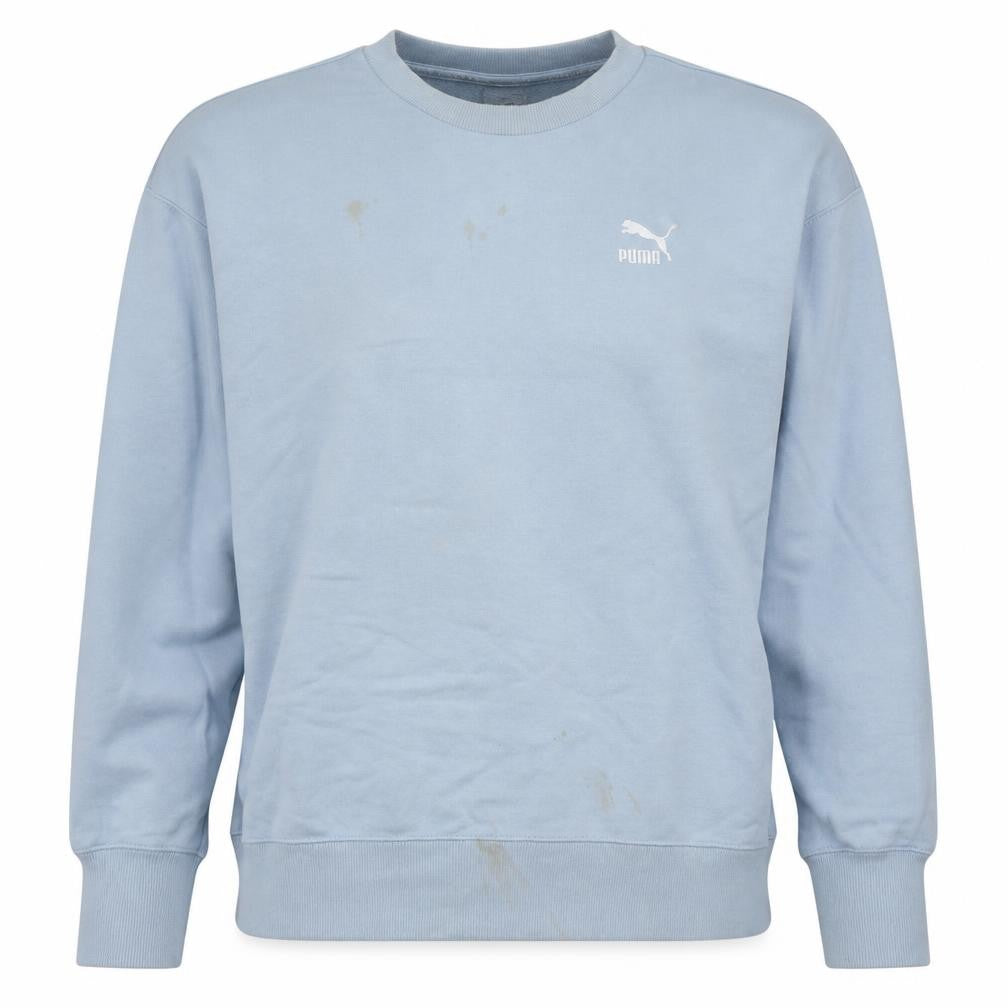 Puma Women's Blue Logo Crew Neck Pullover Sweatshirt Size M