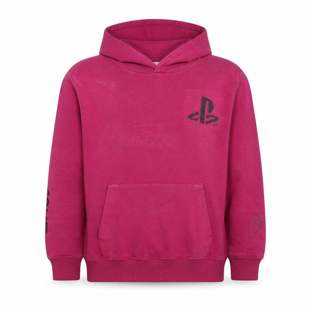 Zara Girls Pink PlayStation Pullover Hoodie 13-14 Years Logo Fleece