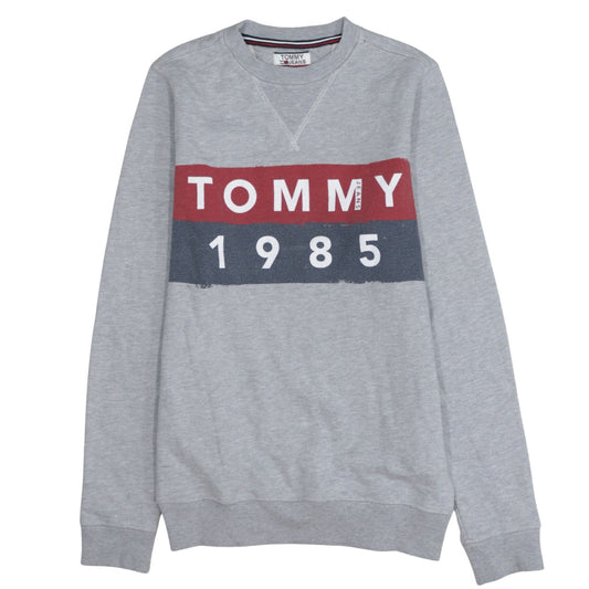 Tommy Jeans Men's Grey Logo Sweatshirt Regular Fit M