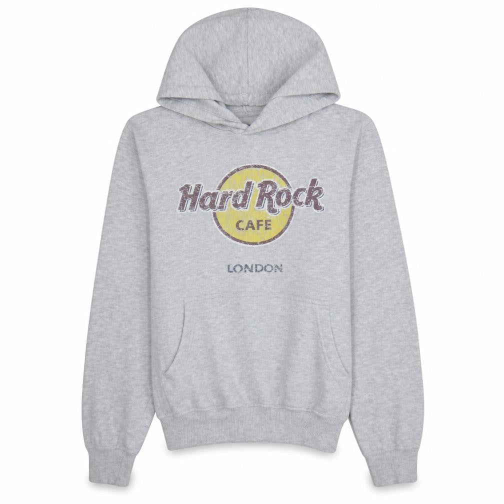Hard Rock Cafe London Women's Grey Pullover Hoodie Small Cotton Blend