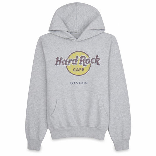 Hard Rock Cafe London Women's Grey Pullover Hoodie Small Cotton Blend
