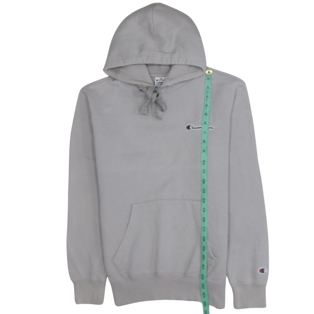 Champion Men's Grey Small Pullover Hoodie with Logo