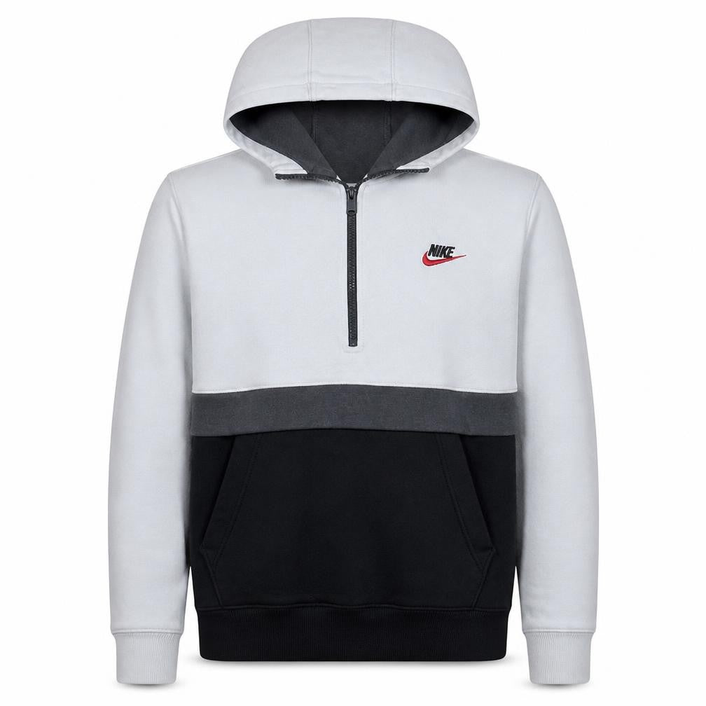 Nike Men's Grey 1/2 Zip Hoodie Size M Fleece Pullover Sweatshirt