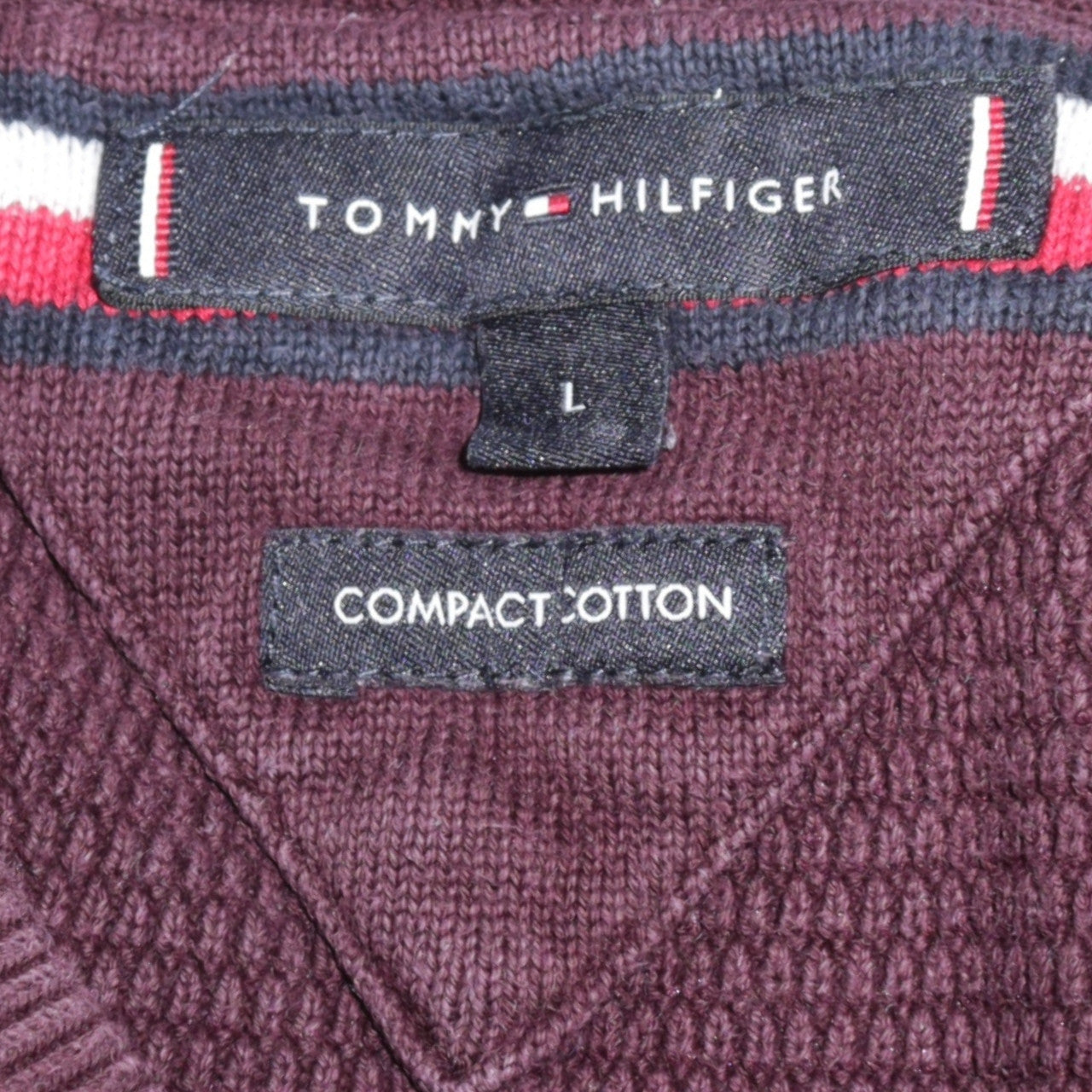 Tommy Hilfiger Men's Brown Cotton Crew Neck Jumper Size L