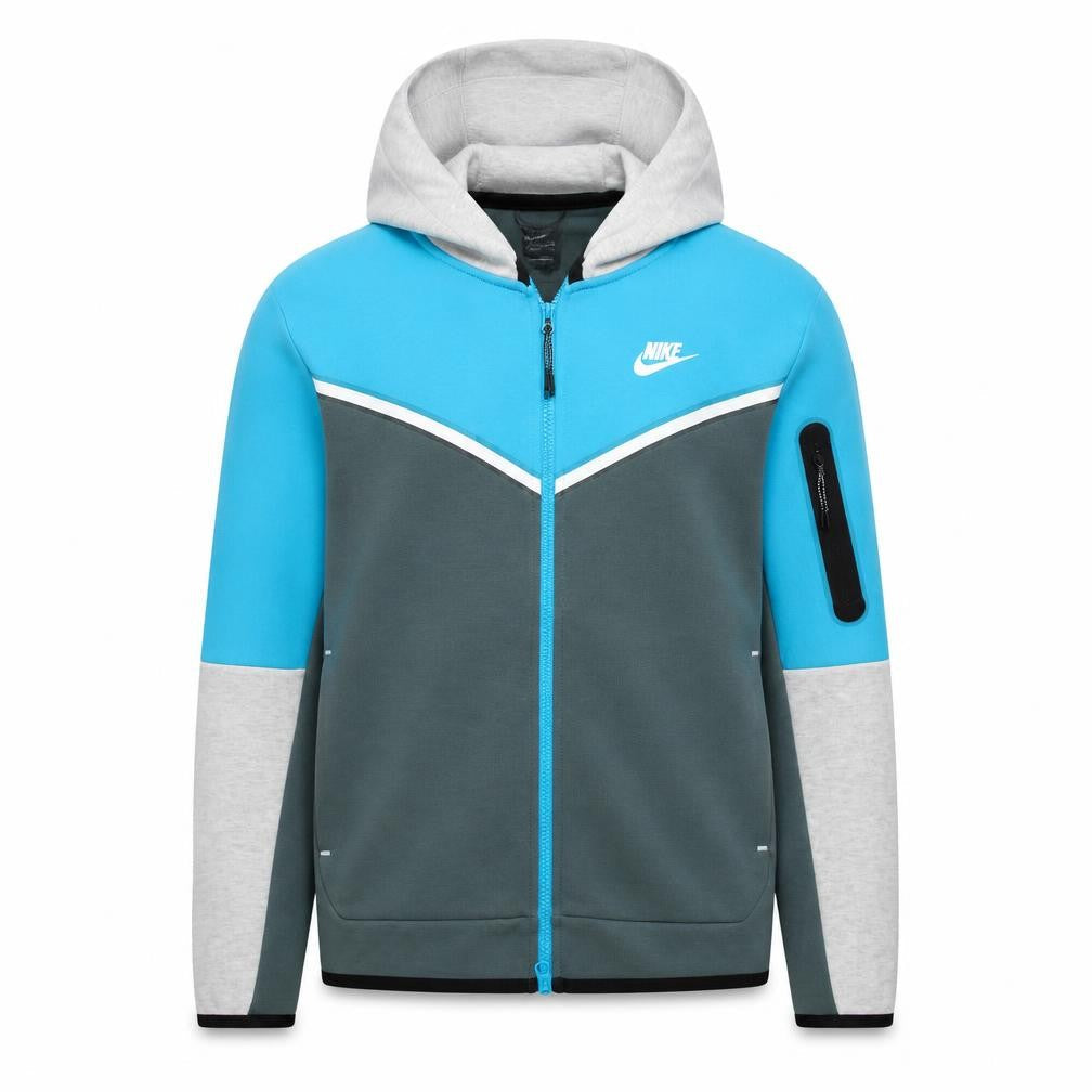 Nike Men's Blue Full Zip Hoodie S - Sportswear Cotton Blend