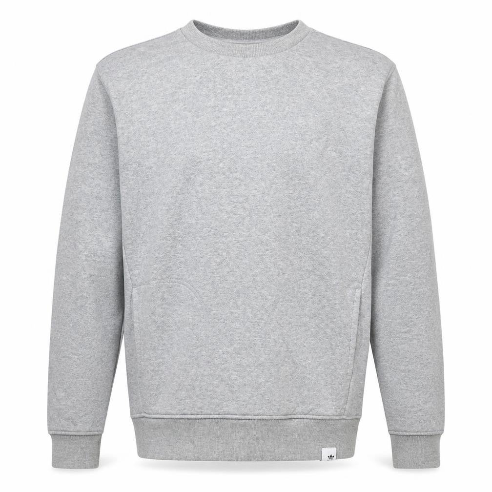 Adidas Men's Grey Crew Neck Pullover Sweatshirt Size M Regular Fit