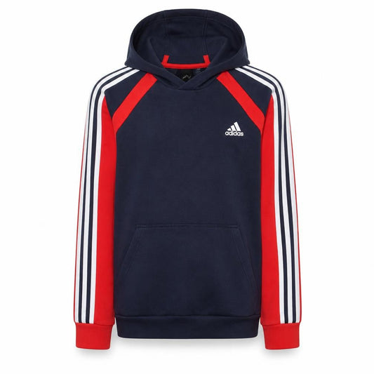Adidas Boys Navy Red Pullover Hoodie Size 16 Years Cotton Blend