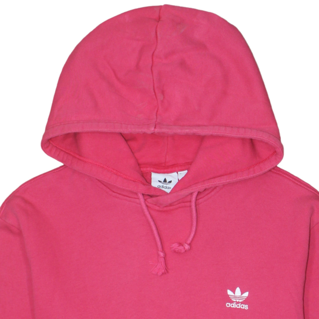 Adidas Womens Pink Pullover Hoodie L Cotton Casual Sweatshirt