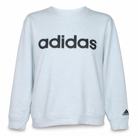 Adidas Women White Logo Crew Neck Pullover Sweatshirt Size L