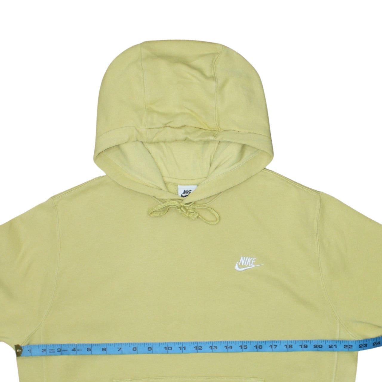 Nike Womens Yellow Pullover Hoodie Medium Cotton Blend